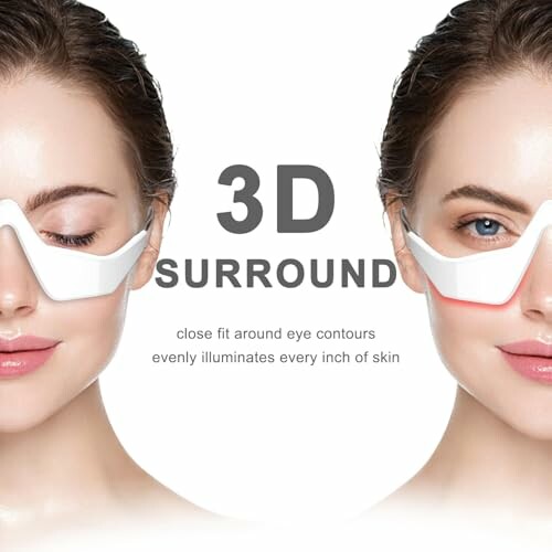 Two women wearing 3D surround eye masks.